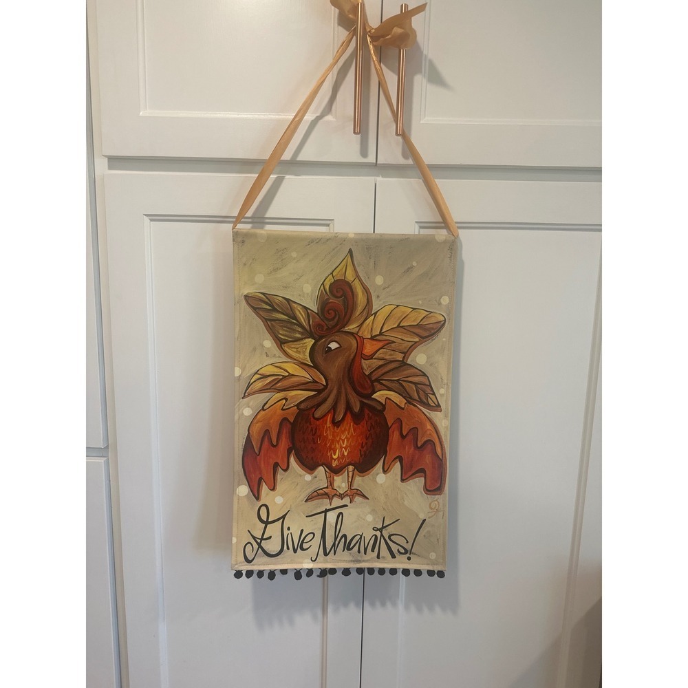 Give Thanks Turkey Wall Hanging Thanksgiving Home Decor Decoration